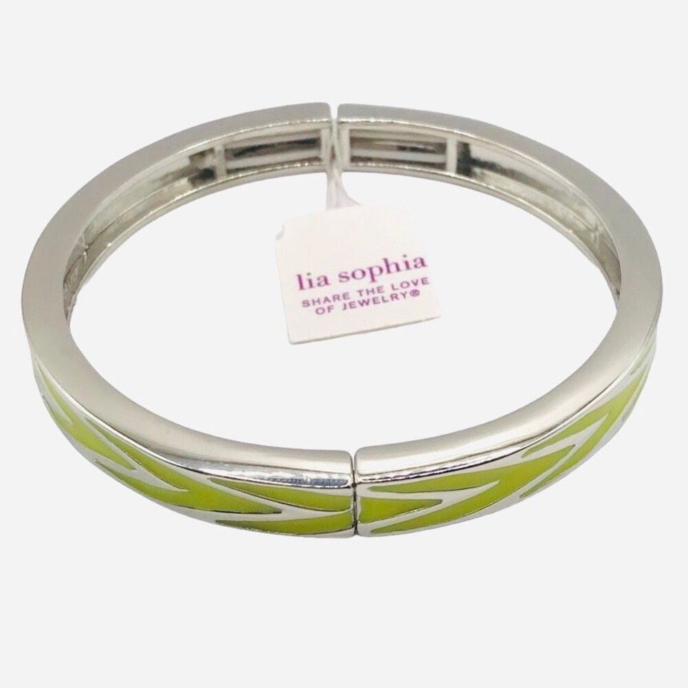 Retro Lia Sophia Jewelry “Vertex Citron” Neon Stretch Bracelet